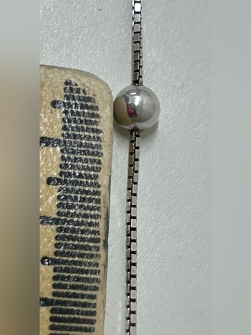 Vintage Sterling Silver Beaded Box Chain Necklace - Picture 6 of 16